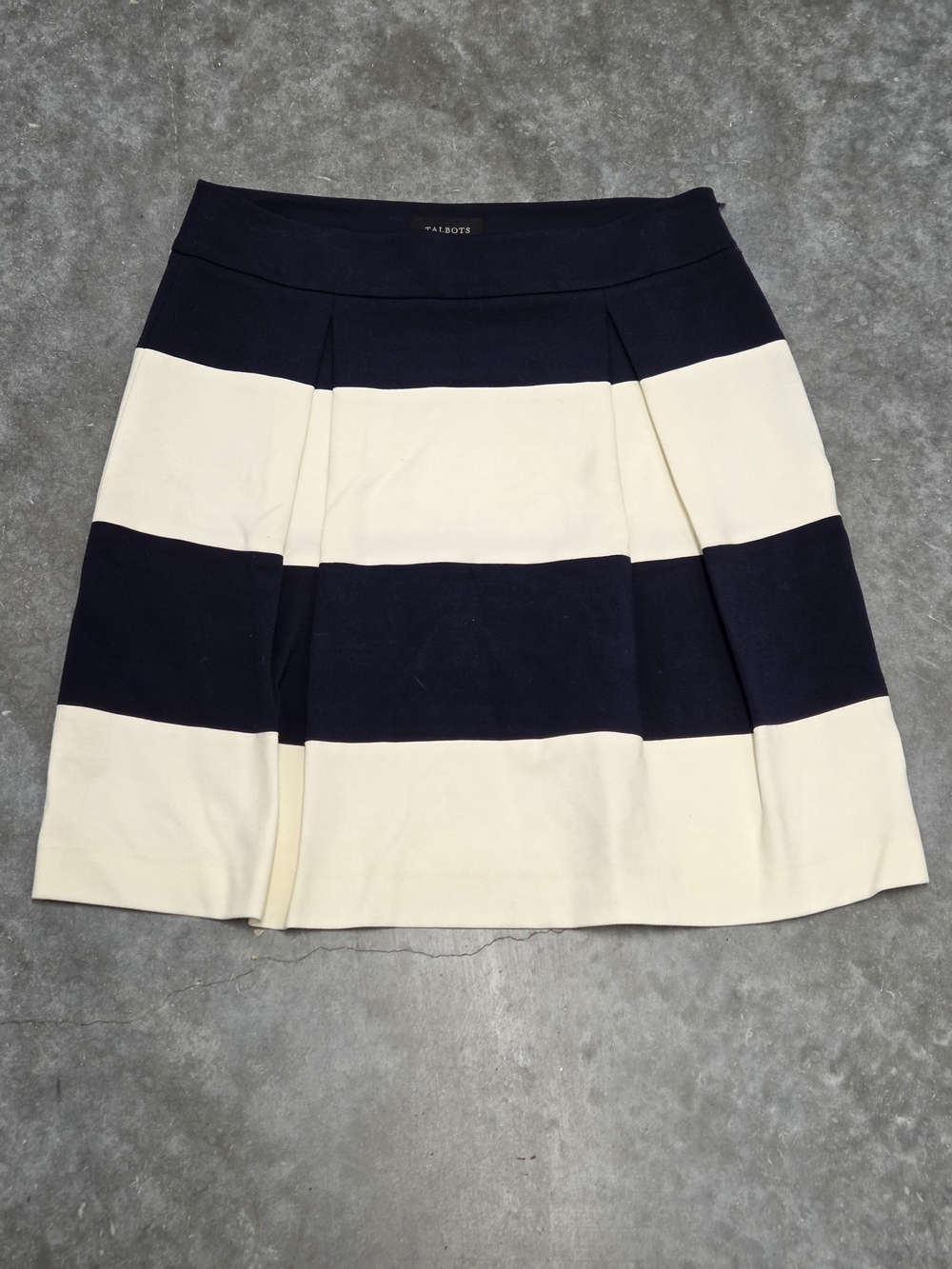 Talbots Navy Cream Skirt Americana Preppy Nautical Size 6